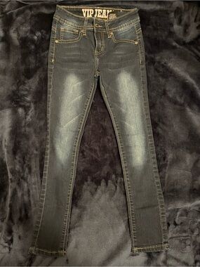 VIP Kids Black Skinny Jeans with Faded Highlights